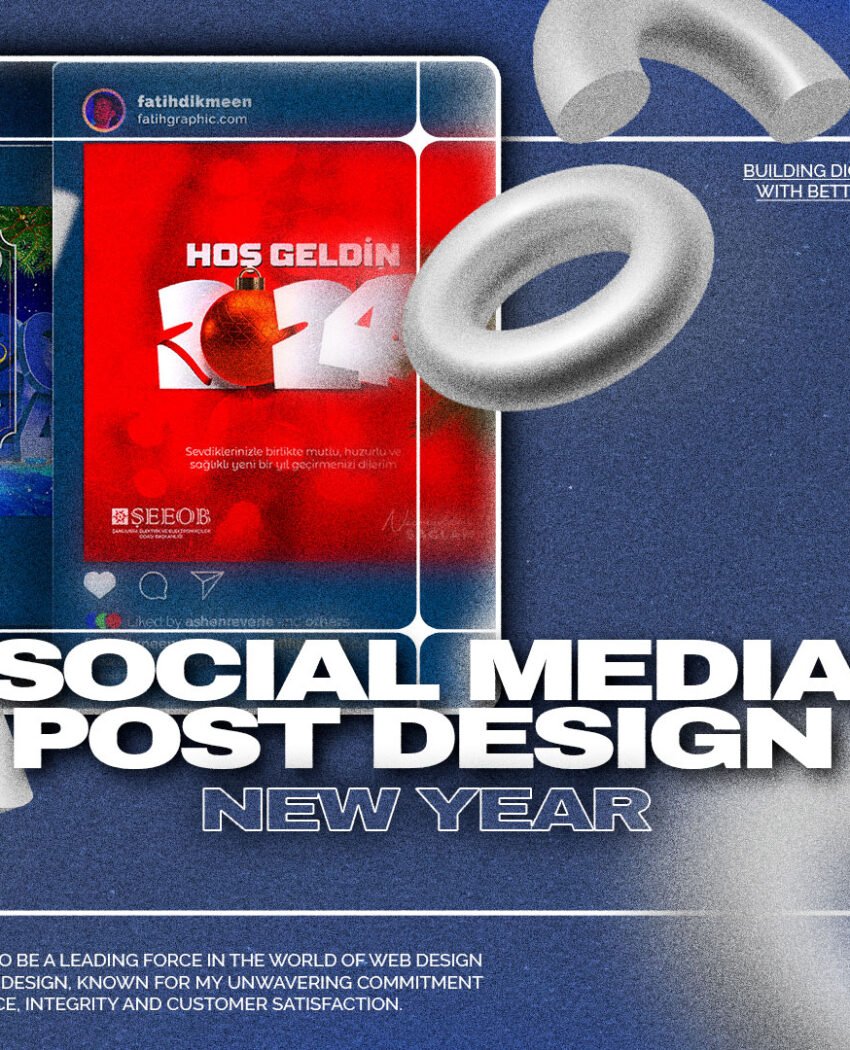 New year 2024 social media post design